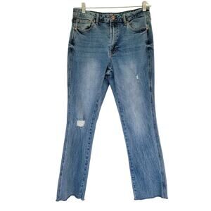 American Rag Bootcut Jeans Blue Distressed Women Size 13 Light Wash Cotton